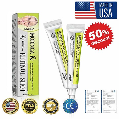 [🔥Last Day 50% OFF] LOVILDS™ Moringa & Retinol Shot - Eraser for Deep Wrinkles, Sagging Jowls & Puffy Eyes