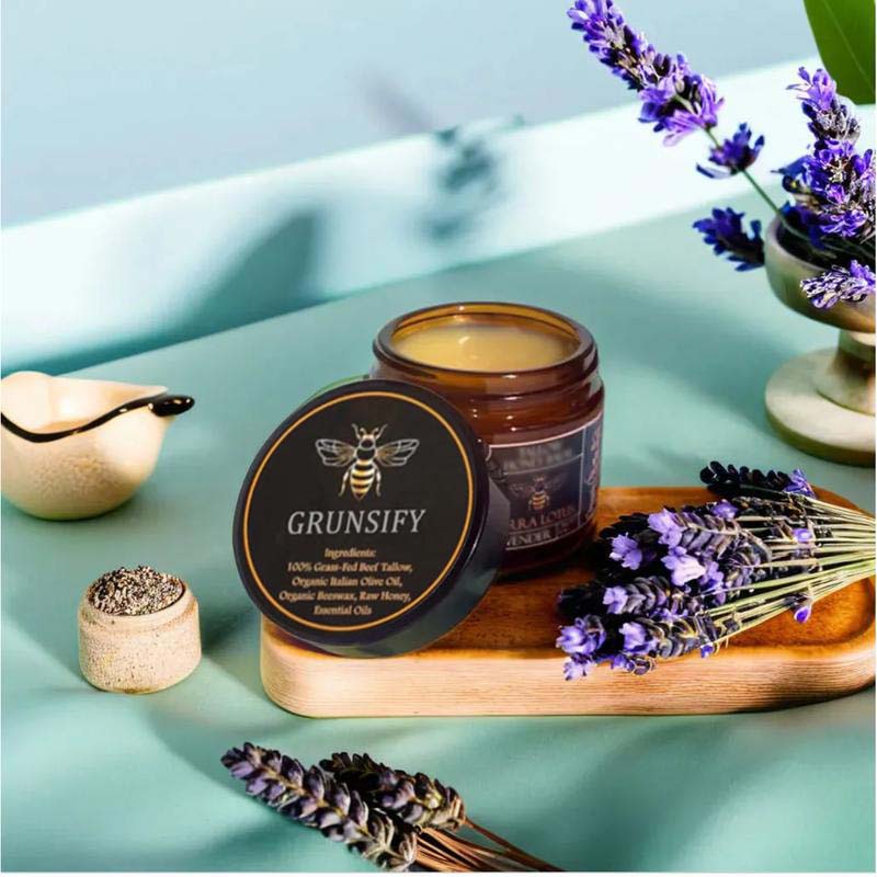 Grunsify™ tallow cream – relieves dark spots, acne scars, dryness, and has anti-aging effects.