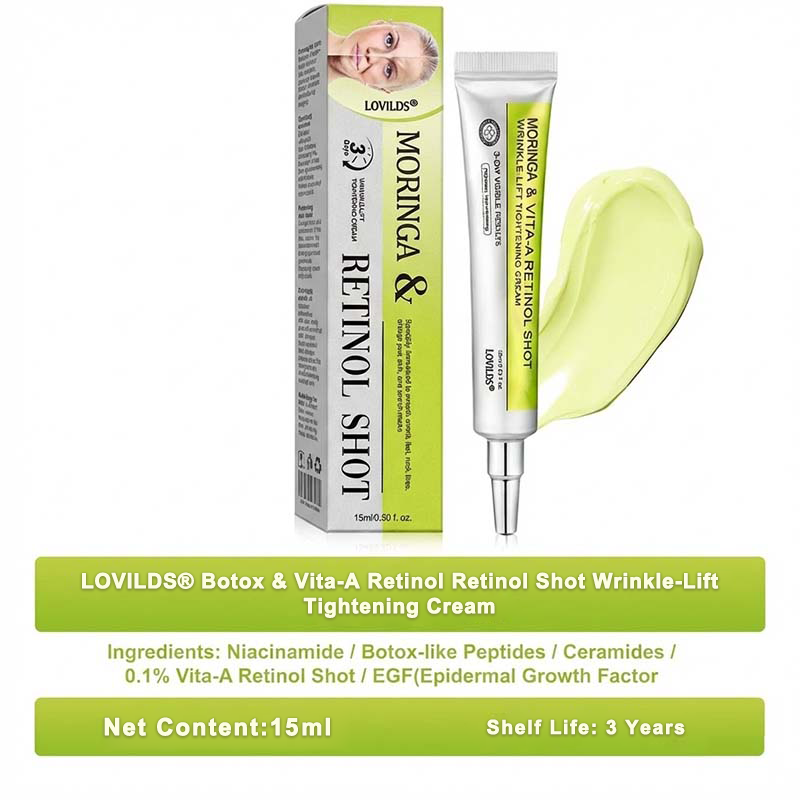 [🔥Last Day 50% OFF] LOVILDS™ Moringa & Retinol Shot - Eraser for Deep Wrinkles, Sagging Jowls & Puffy Eyes